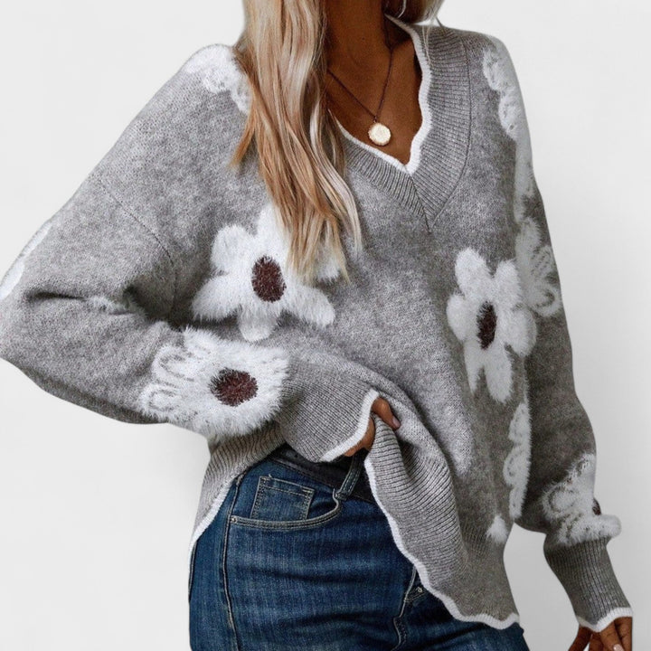 Ema - Elegantni pulover s cvjetnim motivom