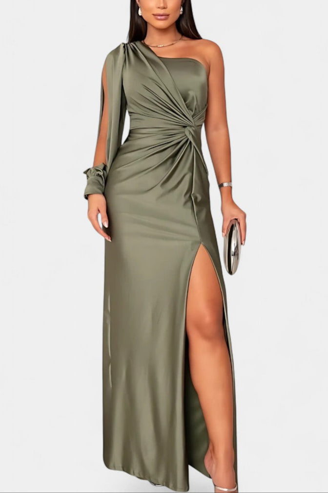 Gabrijela Asimetrična Haljina s Draperijom na Jednom Ramenu