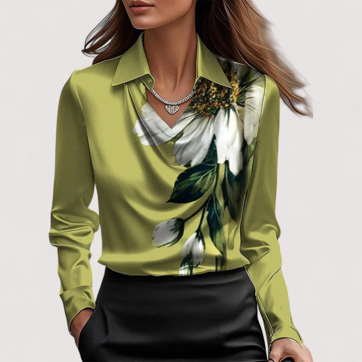 Charlotte | Satenska bluza s V-izrezom