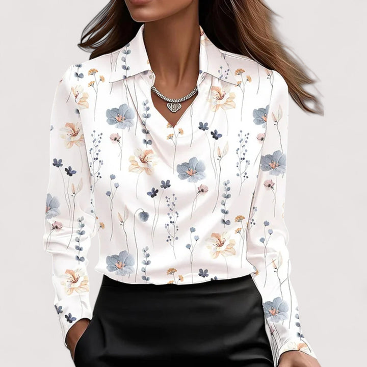 Charlotte | Satenska bluza s V-izrezom