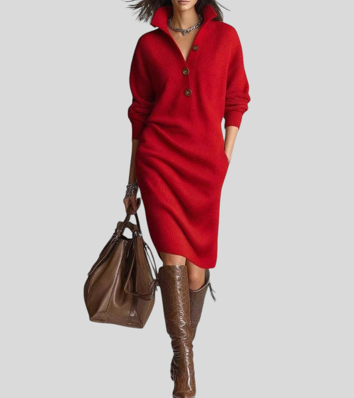 Carmen - Topla Pletena Haljina, Elegantna i Udobna