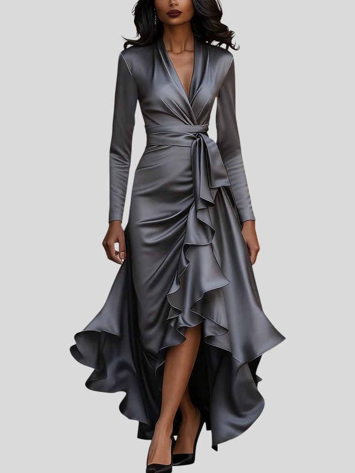 Moretti - Elegantna Duga Haljina Od Satena