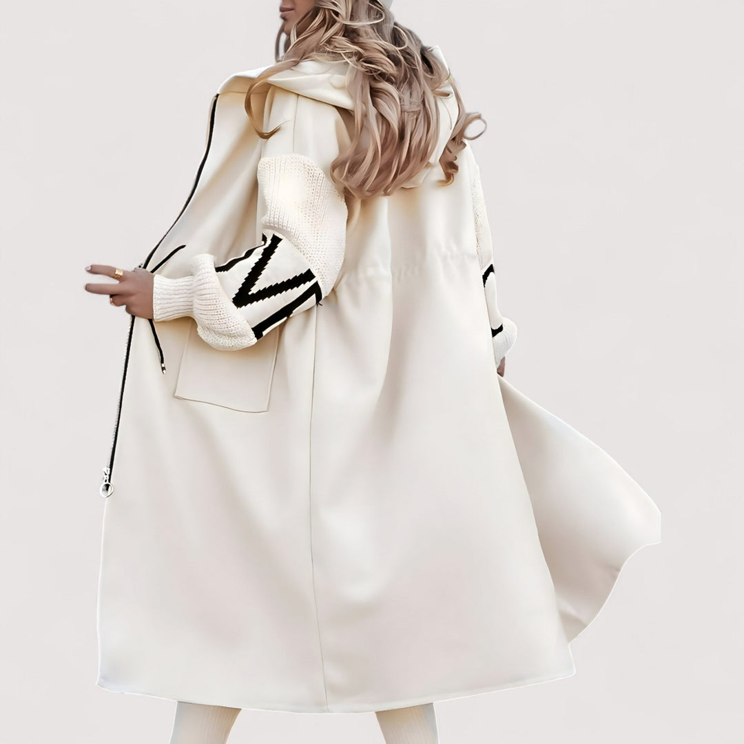 Maris | Ženska jakna s pletenim rukavima i kapuljačom