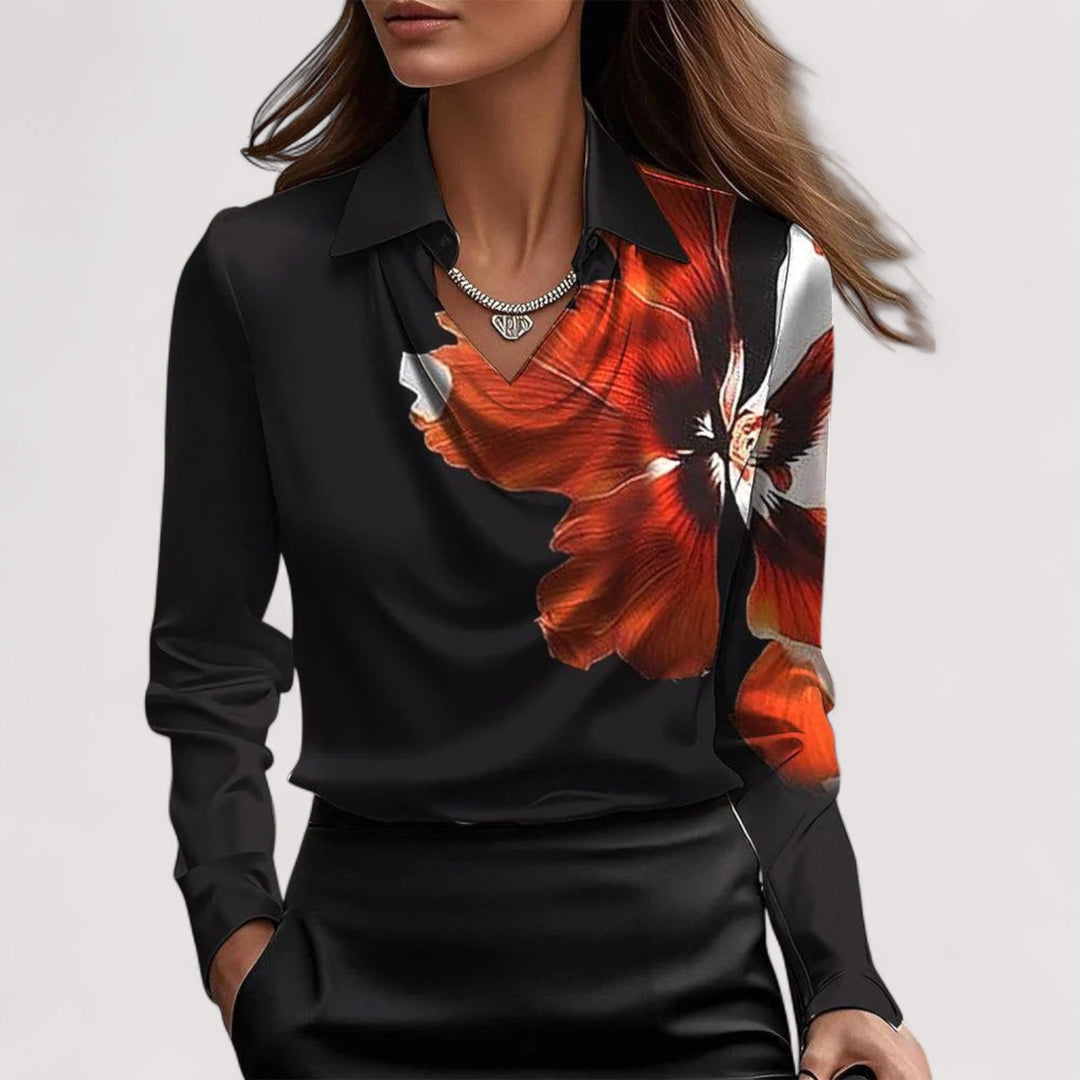 Charlotte | Satenska bluza s V-izrezom