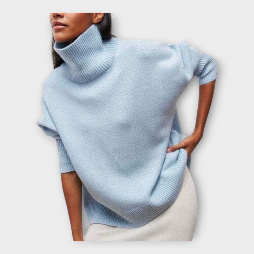 Pleteni Pulover s Visokim Ovratnikom