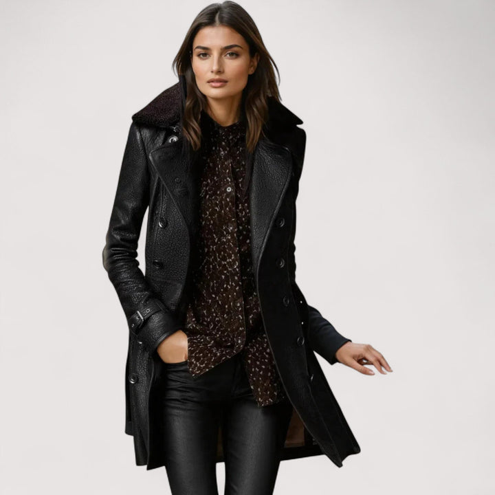 Valentina | Elegantni kožni kaput 3/4 dužine