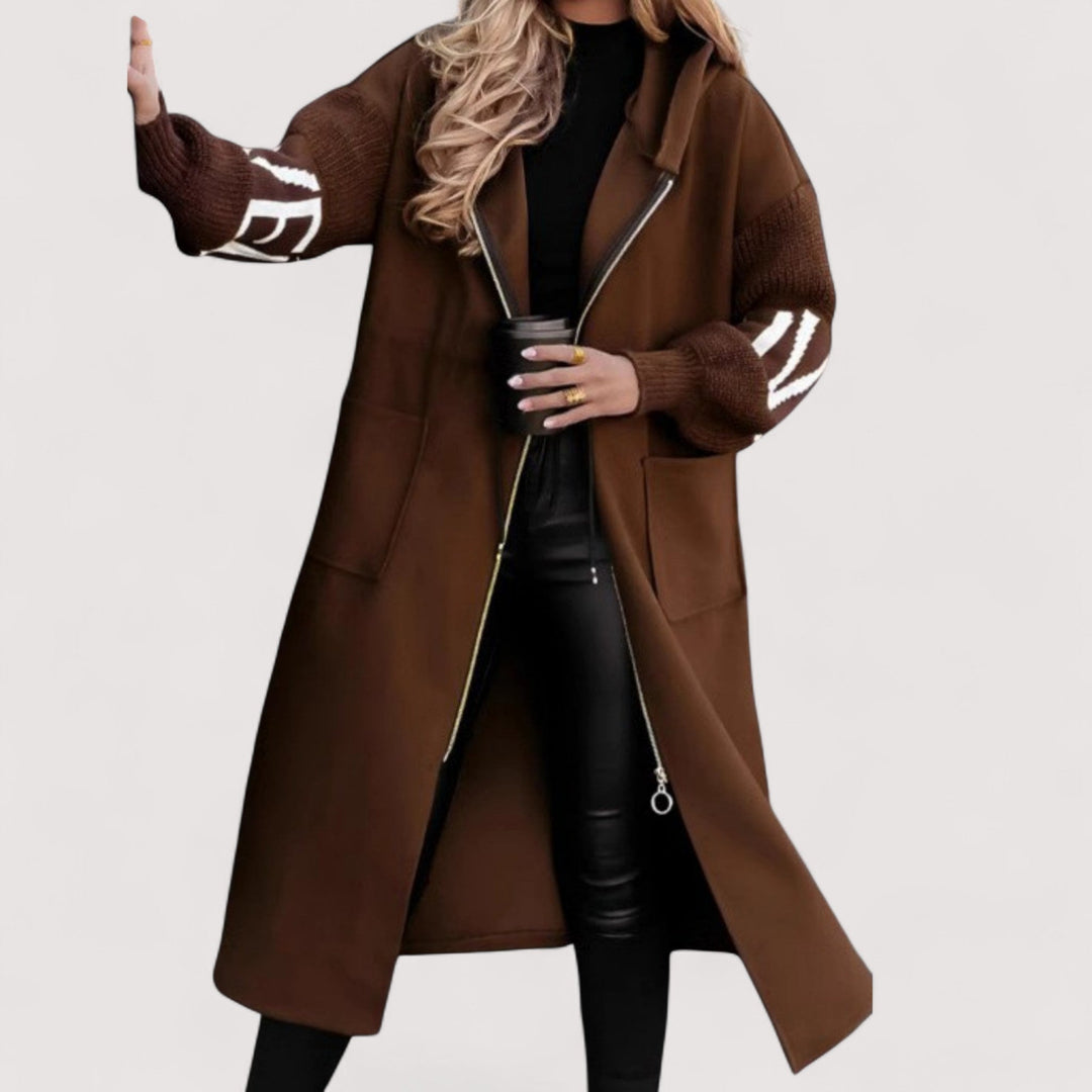 Maris | Ženska jakna s pletenim rukavima i kapuljačom