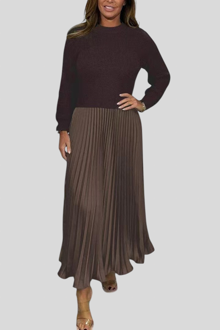 Claudia - Plisirana Haljina s Puloverom