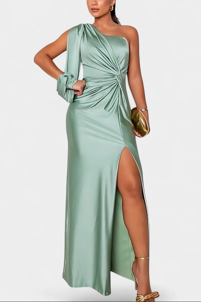 Gabrijela Asimetrična Haljina s Draperijom na Jednom Ramenu