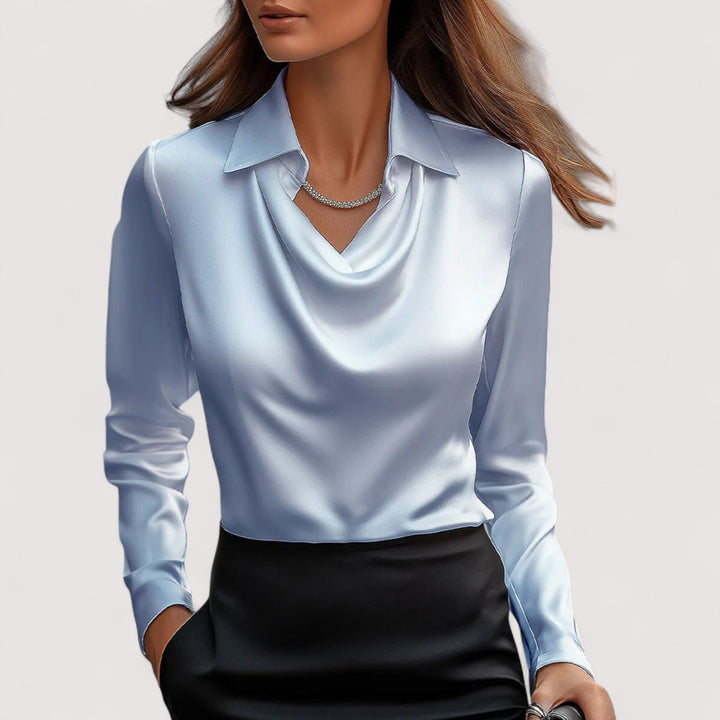 Charlotte | Satenska bluza s V-izrezom