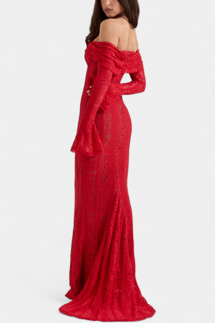 Josipa Maxi Haljina s Otvorenim Ramena od Čipke