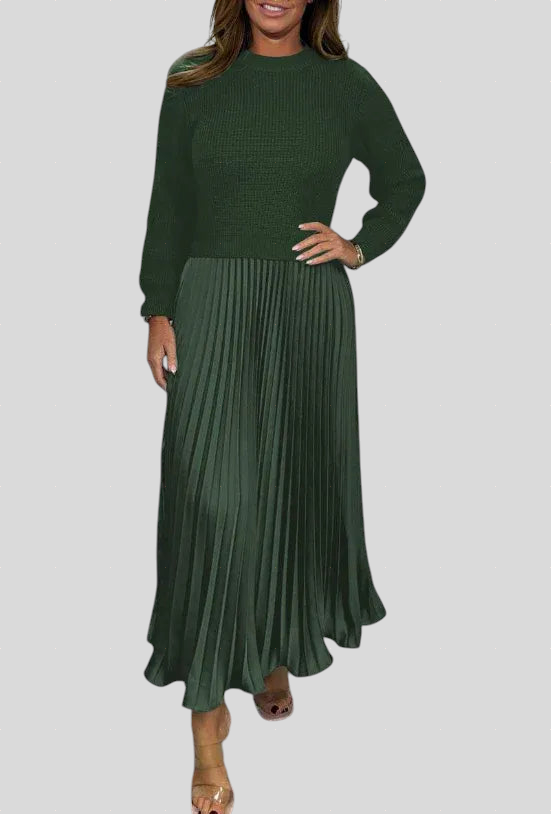 Claudia - Plisirana Haljina s Puloverom