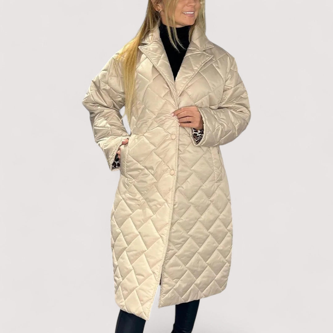 Ofira | Reverzibilni prošiveni kaput s podstavom leoparda