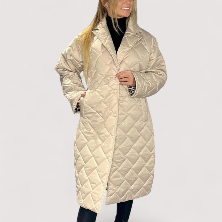 Ofira | Reverzibilni prošiveni kaput s podstavom leoparda