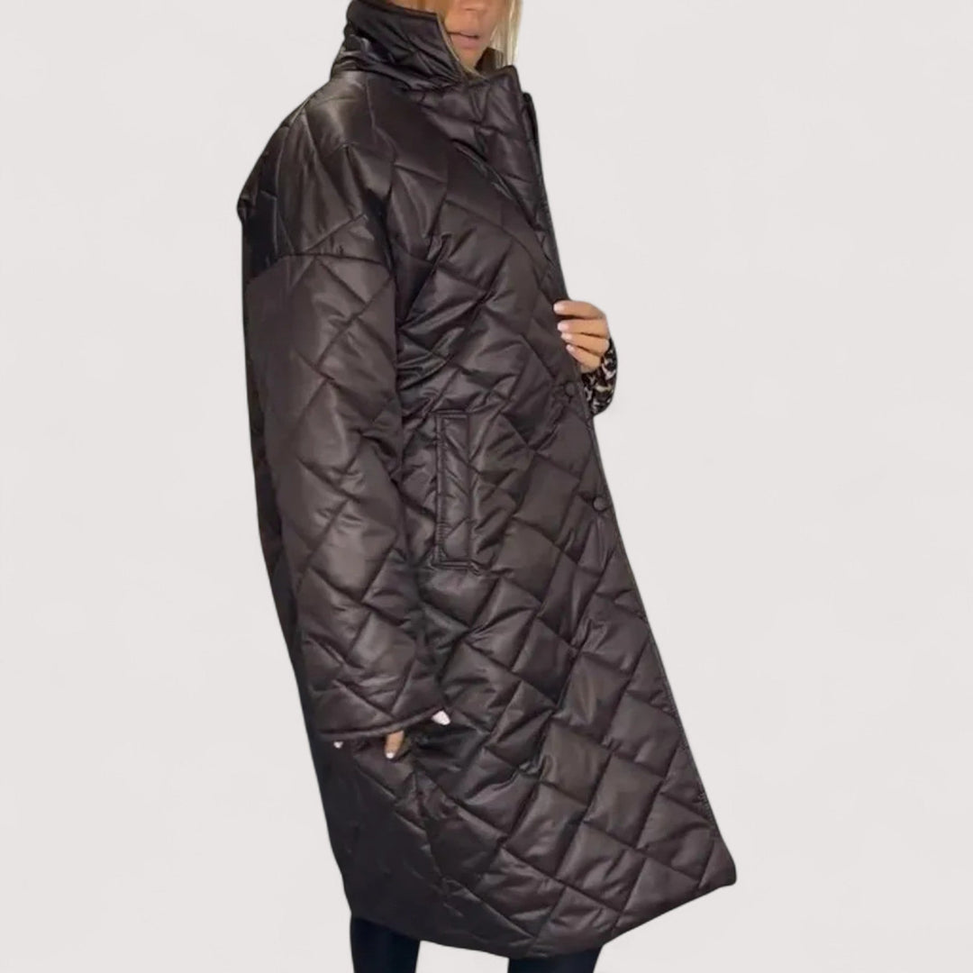 Ofira | Reverzibilni prošiveni kaput s podstavom leoparda