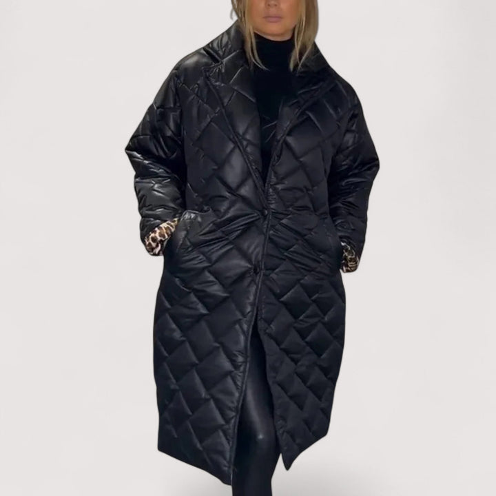 Ofira | Reverzibilni prošiveni kaput s podstavom leoparda