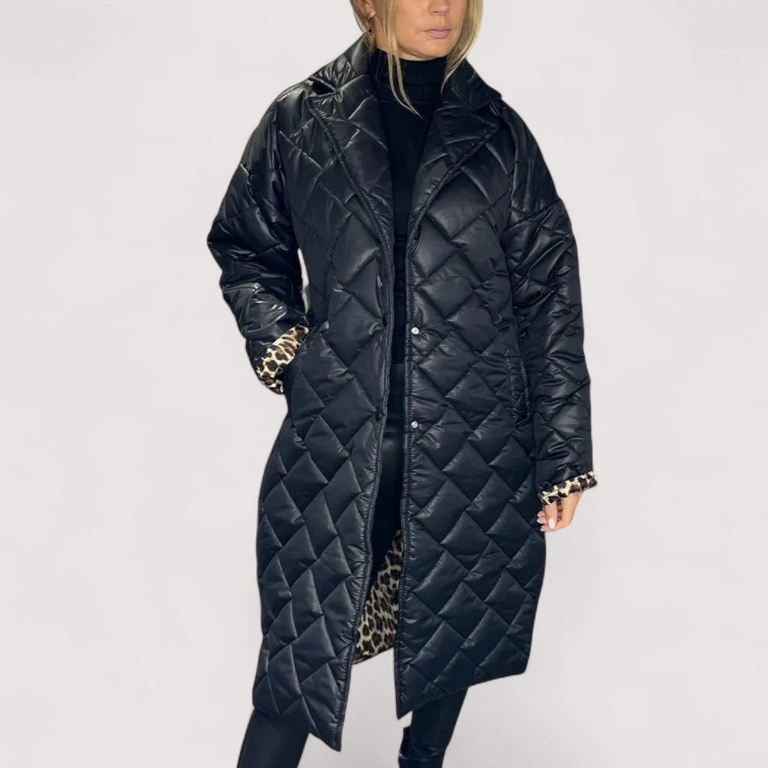 Ofira | Reverzibilni prošiveni kaput s podstavom leoparda