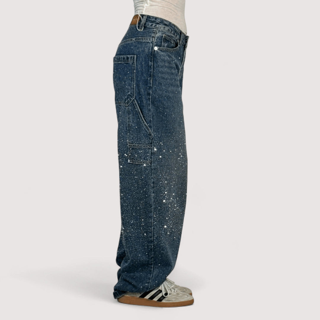 Adele | Trendi široke 'Carpenter' traperice sa šljokicama