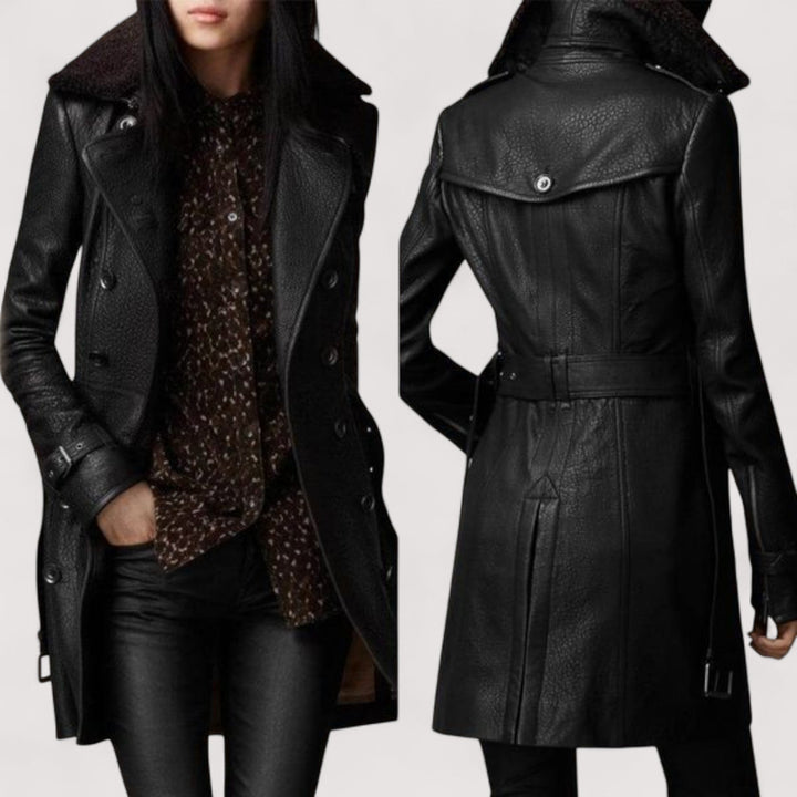 Valentina | Elegantni kožni kaput 3/4 dužine